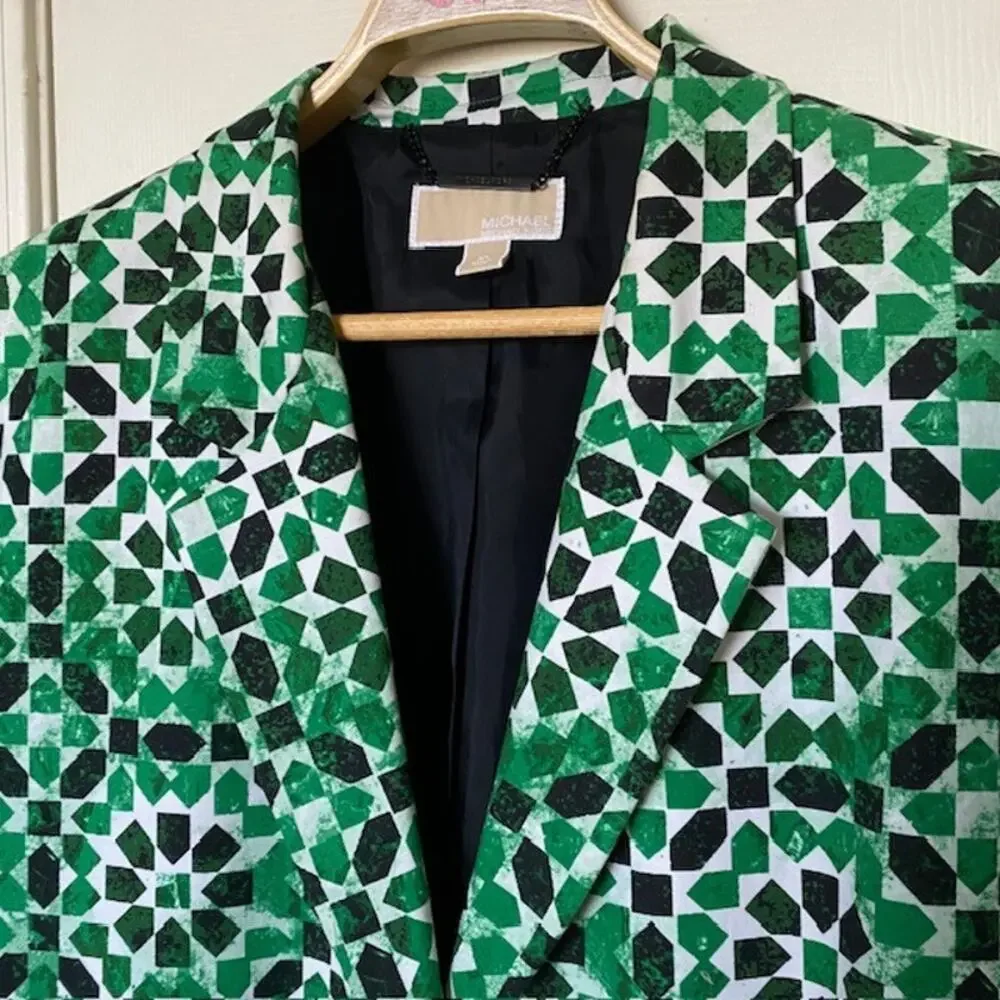 MICHAEL Michael Kors Coat 2014 Collection‎ Geo Print COAT ONLY Women's XL